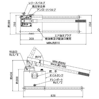 （株）大阪ジャッキ製作所 TWA形手動油圧ポンプ TWA ＴＷＡ形手動油圧ポンプ TWA-8