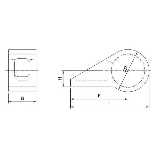 （株）大阪ジャッキ製作所 トルクレンチ用反力受金具 R トルクレンチ用反力受金具 R57