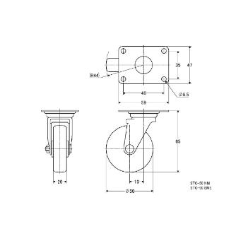 （株）ナンシン 静電気防止キャスター STC 静電気防止キャスター STC-50EME
