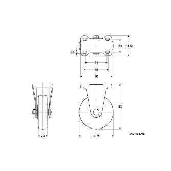 （株）ナンシン 静電気防止キャスター SKC 静電気防止キャスター SKC-75EME