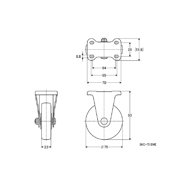 （株）ナンシン 静電気防止キャスター SKC 静電気防止キャスター SKC-75EME