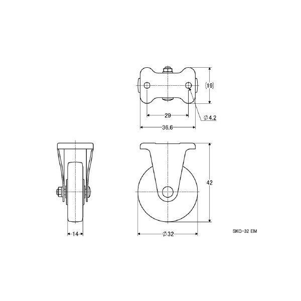（株）ナンシン 汎用キャスター SKC 汎用キャスター SKC-32EM