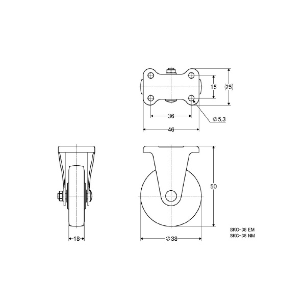 （株）ナンシン 汎用キャスター SKC 汎用キャスター SKC-38EM