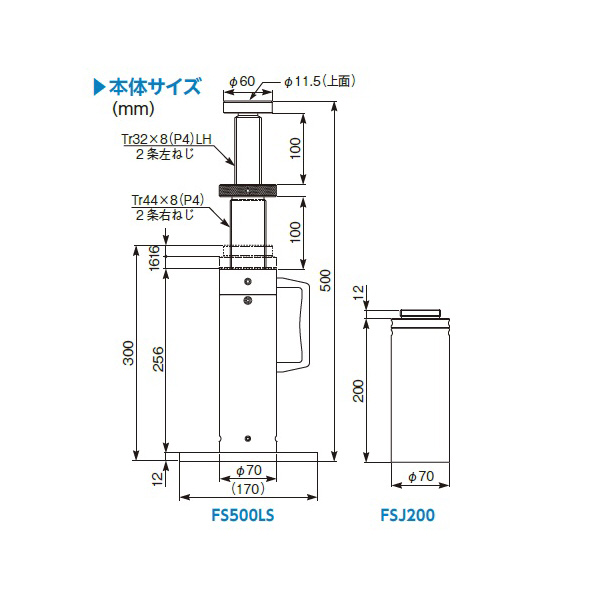 （株）スーパーツール スクリューサポート(ロングストローク) FS スクリューサポート（ロングストローク） FS500LS