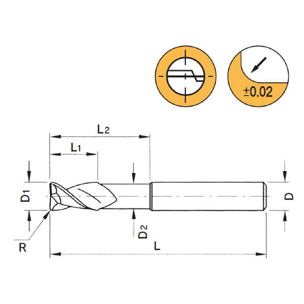 （株）ムラキ ディキシ 超硬エンドミル 7552 ディキシ　超硬エンドミル 7552 5R0.5