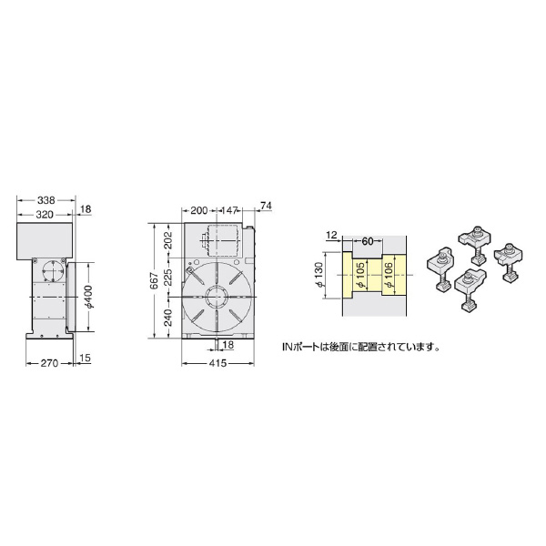 （株）日研工作所 上面モータ型CNC円テーブル CNC-T 上面モータ型ＣＮＣ円テーブル CNC401TMA