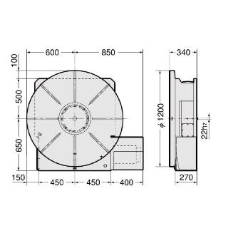 （株）日研工作所 大型CNC円テーブル CNC 大型ＣＮＣ円テーブル CNC1200FA
