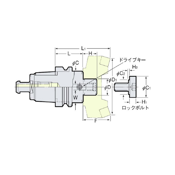 （株）日研工作所 正面フライスアーバA型 NC-FMA 正面フライスアーバＡ型 NC5-100-FMA38.1-45