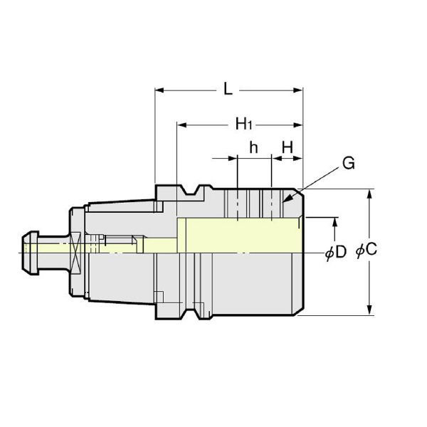 （株）日研工作所 エンドミル用サイドロックホルダ NC-SLS エンドミル用サイドロックホルダ NC5-100-SLS50-105