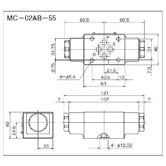 ダイキン工業（株） モジュラースタック形チェック弁 MC モジュラースタック形チェック弁 MC-02AB-05-55