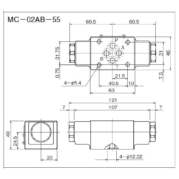 ダイキン工業（株） モジュラースタック形チェック弁 MC モジュラースタック形チェック弁 MC-02AB-05-55