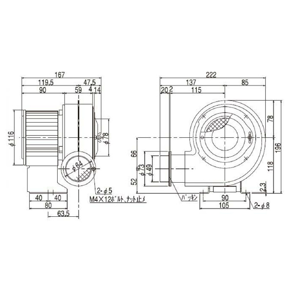 ＳＤＧ（株） 電動送風機 SF 電動送風機 SF-55S-L3A3