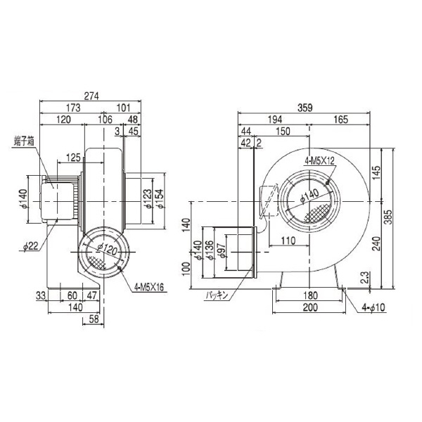 ＳＤＧ（株） 電動送風機 AH-400-L313 電動送風機 AH-400-L313