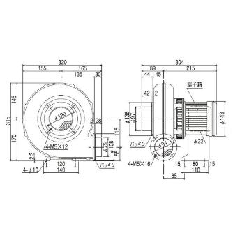ＳＤＧ（株） 電動送風機(耐熱形) EC 電動送風機（耐熱形） EC-75SHT-R3A3
