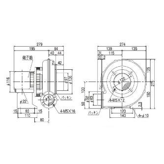ＳＤＧ（株） 電動送風機(耐熱形) EP 電動送風機（耐熱形） EP-63THT-L313