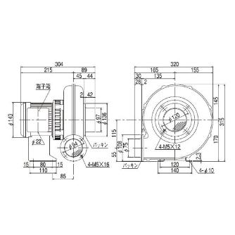 ＳＤＧ（株） 電動送風機(耐熱形) EP 電動送風機（耐熱形） EP-75THT-L313