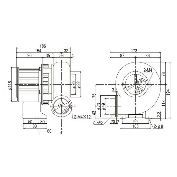 ＳＤＧ（株） 電動送風機(耐熱形) SF 電動送風機（耐熱形） SF-50HT-L3A3