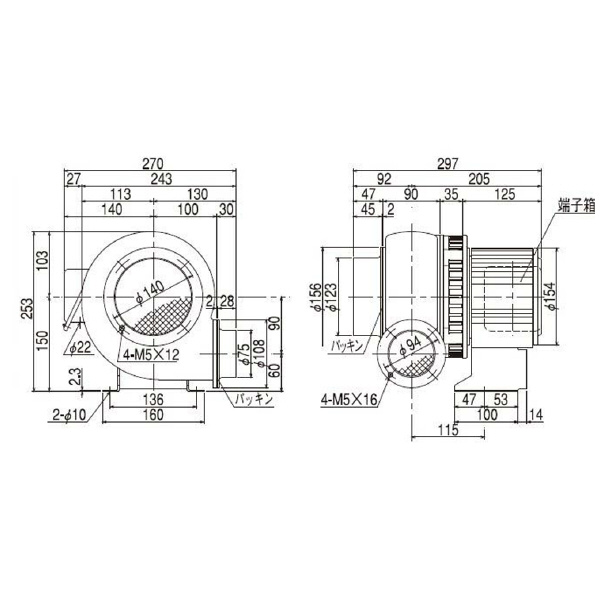 ＳＤＧ（株） 電動送風機(耐熱形) SF 電動送風機（耐熱形） SF-75HT-R3A3
