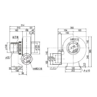 ＳＤＧ（株） 電動送風機(耐熱形) AH-400HT-L313 電動送風機（耐熱形） AH-400HT-L313