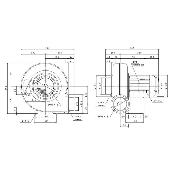 ＳＤＧ（株） 安全増防爆型電動送風機 ME-EM 安全増防爆型電動送風機 ME-EM-100T7-R313