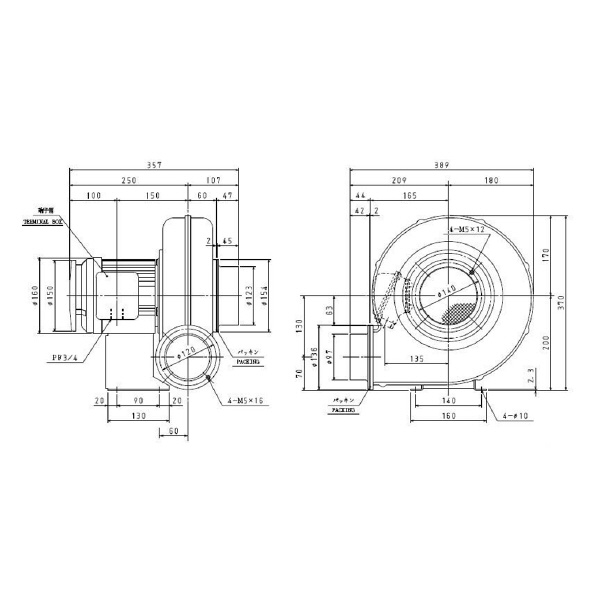 ＳＤＧ（株） 安全増防爆型電動送風機 ME-EP 安全増防爆型電動送風機 ME-EP-100T-L313