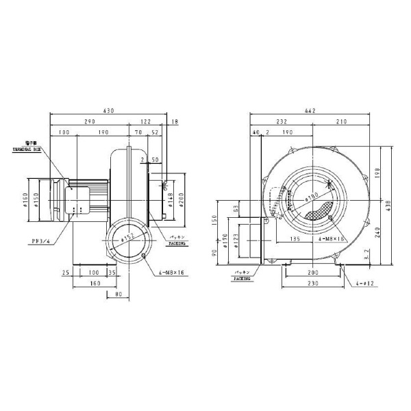 ＳＤＧ（株） 安全増防爆型電動送風機 ME-EP 安全増防爆型電動送風機 ME-EP-125-L313