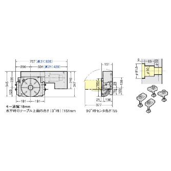 （株）日研工作所 手動傾斜CNC円テーブル NST 手動傾斜ＣＮＣ円テーブル NST250FA-M