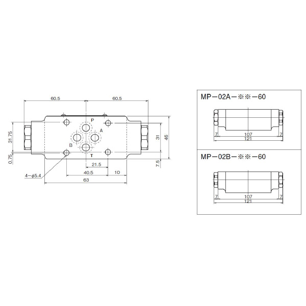 ダイキン工業（株） モジュラースタック形パイロットチェック弁 MP モジュラースタック形パイロットチェック弁 MP-02A-20-60