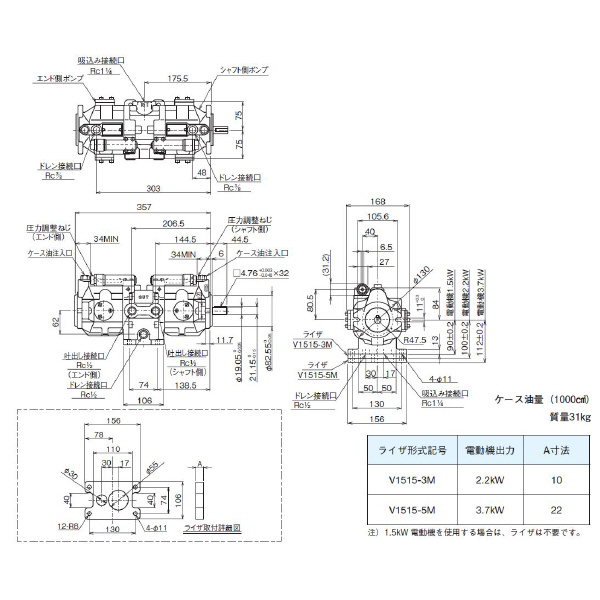 ダイキン工業（株） ピストンポンプ V ピストンポンプ V1515A23R-95