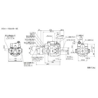 ダイキン工業（株） ピストンポンプ 2連ポンプ VD ピストンポンプ　２連ポンプ VD2-15A3R-95