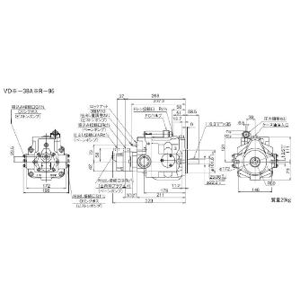 ダイキン工業（株） ピストンポンプ 2連ポンプ VD ピストンポンプ　２連ポンプ VD3-38A3R-95