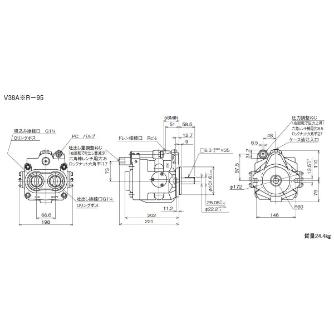 ダイキン工業（株） ピストンポンプ W-V ピストンポンプ W-V38A3R-95