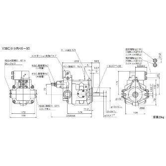 ダイキン工業（株） ピストンポンプ W-V ピストンポンプ W-V38C12RHX-95