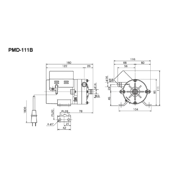 三相電機（株） マグネットポンプ PMD マグネットポンプ PMD-111B