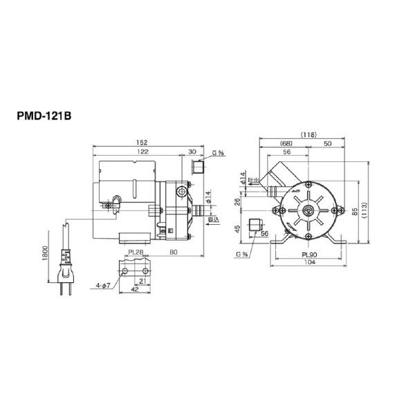 三相電機（株） マグネットポンプ PMD マグネットポンプ PMD-121B6B1