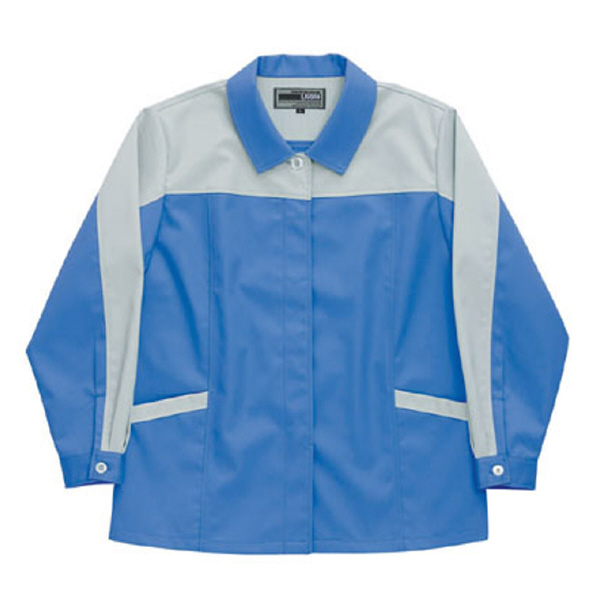 日新被服（株） 長袖スモック 5107-92 長袖スモック 5107-92-M ﾗｲﾄﾌﾞﾙｰXｼﾙﾊﾞｰ