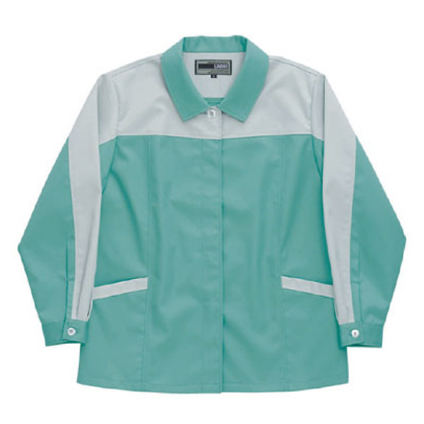 日新被服（株） 長袖スモック 5107-98 長袖スモック 5107-98-BIG ﾗｲﾄｸﾞﾘﾝXｼﾙﾊﾞｰ