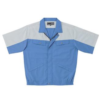 日新被服（株） 半袖ブルゾン 5115-92 半袖ブルゾン 5115-92-S ﾗｲﾄﾌﾞﾙｰXｼﾙﾊﾞｰ