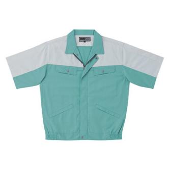 日新被服（株） 半袖ブルゾン 5115-98 半袖ブルゾン 5115-98-3L ﾗｲﾄｸﾞﾘﾝXｼﾙﾊﾞｰ
