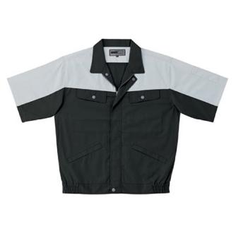 日新被服（株） 半袖ブルゾン 5115-100 半袖ブルゾン 5115-100-S ﾗｲﾄﾌﾞﾗｯｸXｼﾙﾊﾞｰ