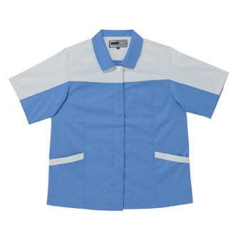 日新被服（株） 半袖スモック 5137-92 半袖スモック 5137-92-S ﾗｲﾄﾌﾞﾙｰXｼﾙﾊﾞｰ