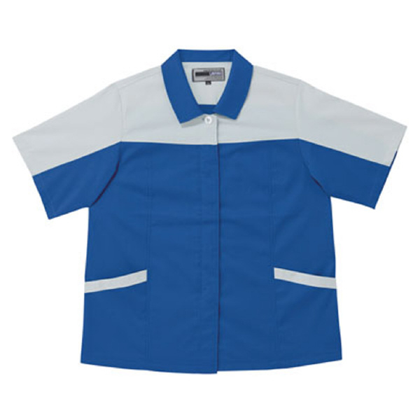 日新被服（株） 半袖スモック 5137-94 半袖スモック 5137-94-3L ﾌﾞﾙｰXｼﾙﾊﾞｰ