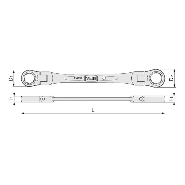 ＴＯＮＥ（株） 両首振ラチェットめがねレンチ RMFW 両首振ラチェットめがねレンチ RMFW-0810