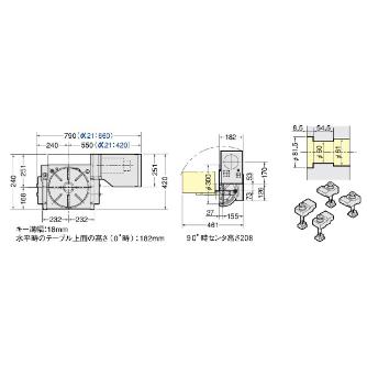 （株）日研工作所 手動傾斜CNC円テーブル NST 手動傾斜ＣＮＣ円テーブル NST300TOS