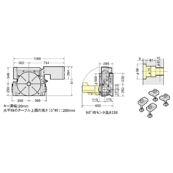 （株）日研工作所 手動傾斜CNC円テーブル NST 手動傾斜ＣＮＣ円テーブル NST500MA
