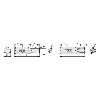ＴＯＮＥ（株） T型トルクスビット(いじり防止タイプ) BTT Ｔ型トルクスビット BTT6HS