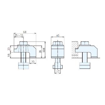（株）ナベヤ マグネットチャック取付クランプセット MTB-CS18 マグネットチャック取付クランプセット MTB-CS18