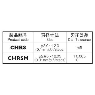 岡﨑精工（株） 超硬ショートヘリカルリーマ(百分台) CHRSM 超硬ショートヘリカルリーマ（百分台） CHRSM 10.02