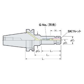 （株）日研工作所 フランジスルー型スリムチャック BT-SK フランジスルー型スリムチャック BT40-SK6F-120