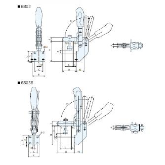 （株）ナベヤ トグルダウンクランプ 6803S トグルダウンクランプ６８０３ 6803S-4